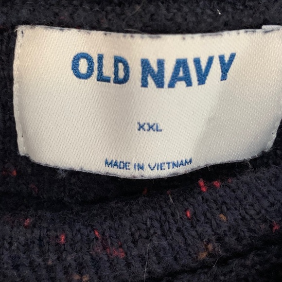 Blue with red speckled crew neck sweater - Picture 4 of 7